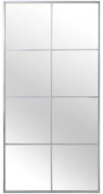 Wandspiegel, rechteckig, silber, Metall, 80 x 2 x 160 cm