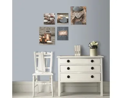 Produktbild von Art for the Home Leinwandbilder Zuhause SET 5-Teilig Wanddeko Schlafzimmer Wohnzimmer 80x60 cm