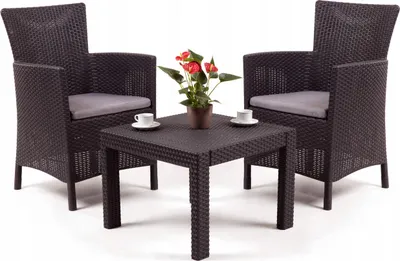 Produktbild von KETER Gartenmöbel-Set Tisch und Stühle Set Terrasse Balkon Garten 3-teilig