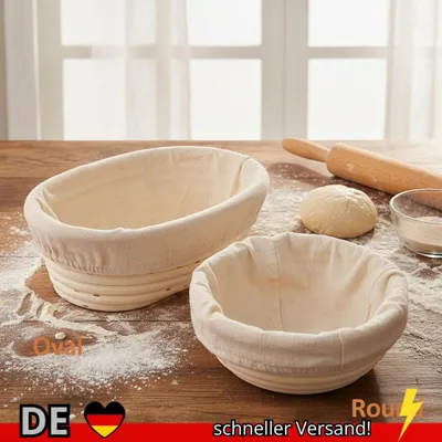 Produktbild von Brot Rattan Gärkorb Oval Runde Handgemachte Wicker Backen Schüssel Werkzeuge