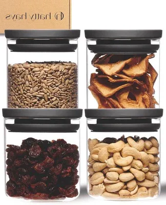 Produktbild von Glasdosen mit Deckel 4er Set 500ml Borosilikat
