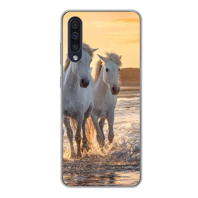 Produktbild von MuchoWow® Handyhülle Schutzhülle Hülle für Samsung Galaxy A50 Pferde - Wasser - Strand - Tiere Silikon Softcase Handy Hülle - Mobiltelefonhülle