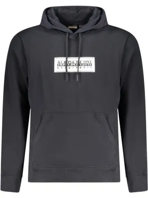 Produktbild von Schwarzes Herren-Kapuzen-Sweatshirt: Relaxed Fit mit Druck & Tasche