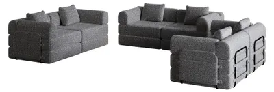 Immagine prodotto di Divano letto - Letto a scomparsa - Divano - Poltrona - Letto per ospiti - Tessuto in chenille - Spazio contenitivo nell'bracciolo