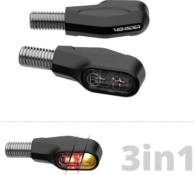 Obrázek produktu pro HIGHSIDER pro Ventura-X LED zadní světlo, brzdové světlo, blinkr černý 3v1, E-schváleno (pár)