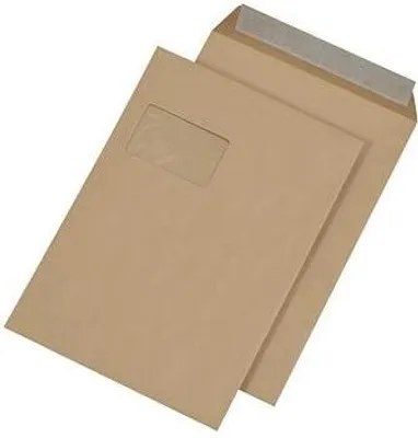 Image de mayer-network 30005498 Enveloppes d'expédition C4 , avec fenêtre, autocollantes, 110 g/qm, marron, 250 pièces