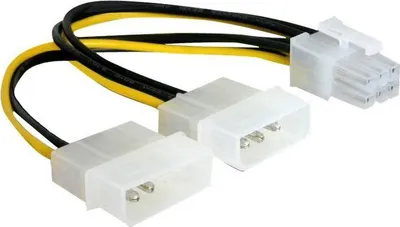 Image de Delock 82315 DELOCK Stromkabel 2x Molex 4pin St -> PCI Express 6pin intern