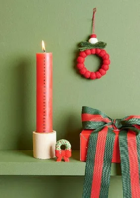 Produktbild von Adventskalender Kerze 1-24, Rot