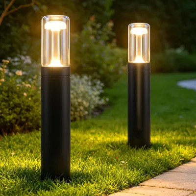 Produktbild von ZMH LED Wegeleuchte IP65 2ER Außen 10W Wegelampe 40cm Pollerleuchte Glas Wetterfest Gartenleuchte Außenleuchte für Garten Rasen Hof Terrasse Balkon