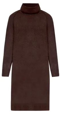 Productafbeelding van Cartoon dames tricotjurk met turtleneck, maat 40, bruin