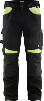 Produktbild von Blakläder® Handwerker Arbeitshose ohne Nageltaschen 1556 1860 in div. Farben, Farbe:schwarz/gelb, Größe:52