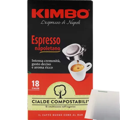 Produktbild von Kimbo Espresso Napoli 15 Kaffee-Pads (109,5g Packung) + usy Block