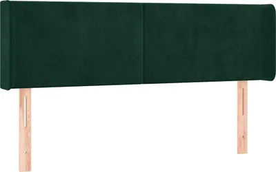 Produktbild von vidaXL Kopfteil mit Ohren Dunkelgrün 147x16x78/88 cm Samt