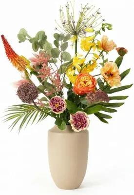 Produktbild von Kunstblumenstrauß Tropical 105cm Real Touch Blumen 13 Stiele Pflegefrei Deko