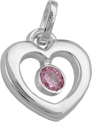 Produktbild von Anhänger Herz mit Zirkonia rosa 925 Echt Silber Silberanhänger für Damen