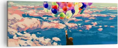 Produktbild von Bild auf Leinwand - Leinwandbild - Abstraktion Ballon - 140x50cm - Wand Bild - Wanddeko - Leinwanddruck - Bilder - Kunstdruck - Wanddekoration - Leinwand bilder - Wandkunst - AB140x50-3720