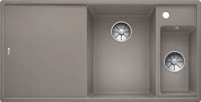 Produktbild von BLANCO AXIA III 6 S, SILGRANIT® PuraDur®, tartufo, Becken rechts, mit Ablauffernbedienung, inkl. Glasschneidbrett