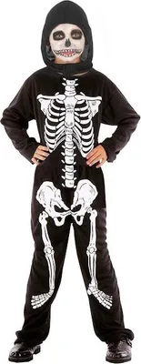 Produktbild von Jungen Skelett Halloween-Kostüm schwarz-weiss - 134/140 (10-12 Jahre)