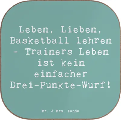 Produktbild von Mr. & Mrs. Panda Untersetzer für Gläser Spruch Basketballtrainer Lebensweisheit - Meeresbrise - Geschenk, bieruntersetzer, Tassenuntersetzer, Trainer Leidenschaft, Beruf