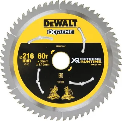 Image de Lame scie à onglets 216x30 mm 60 Dents XR Extrême runtime DEWALT - DT99570