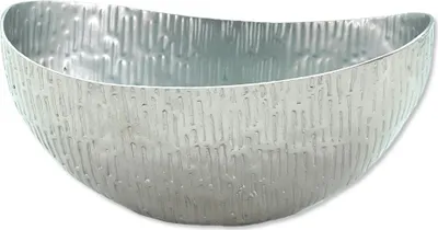 Produktbild von Metall Schale Schiff silber 24 x 11,5 cm Blumenschiff Pflanztopf Planzgefäß