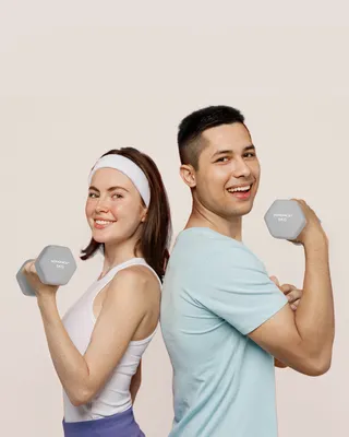 Produktbild von SONGMICS Hanteln, 2er Set, 2 x 5 kg, Hantelset, Kurzhanteln, Hexagon, Neopren-Beschichtung, Krafttraining, Workout, Fitnesstraining, für Zuhause, grau