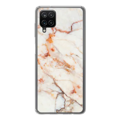 Produktbild von MuchoWow® Handyhülle Schutzhülle Hülle für Samsung Galaxy A12 Marmor - Orange - Stein Silikon Softcase Handy Hülle - Bild