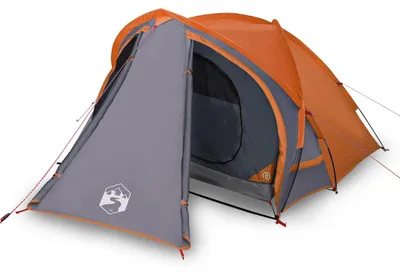 Produktbild von vidaXL Kuppel-Campingzelt 2 Personen Grau und Orange Wasserdicht