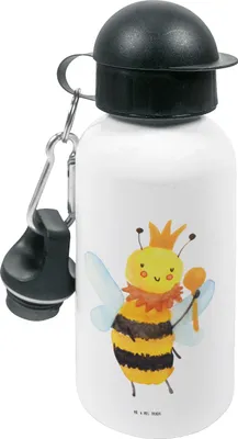 Produktbild von Mr. & Mrs. Panda Trinkflasche Biene König - Weiß - Geschenk, Sportflasche, Wasserflasche, Kinderflasche, Kindergarten, Kinder