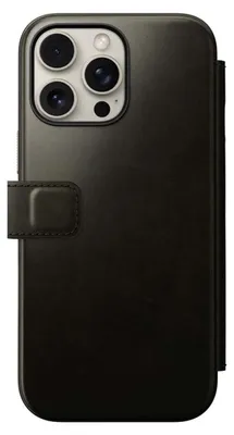 Produktbild von Nomad Modern Horween Leder folio iPhone 16 Pro Max – Stilvolle, funktionale Leder-Geldbörsenhülle – Entwickelt eine einzigartige Patina – MagSafe- & kabellose Ladefähigkeit
