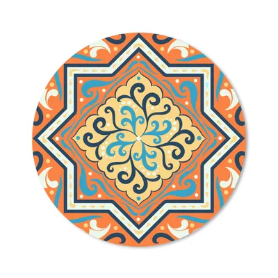 Produktbild von MuchoWow® Mauspad Mousepad Quadratisch - Blau - Orange 30x30 cm - Mousepads - Maus Mat - Pad - Mausunterlage - Tischunterlage - Schreibtischmatten