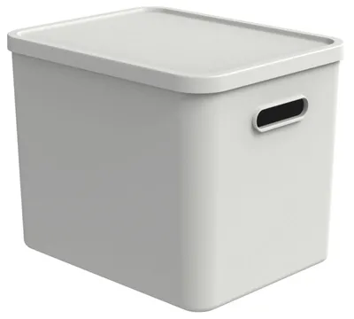 Obrázok produktu pre Úložný box - 27 litrov - biely - plastový - s vekom
