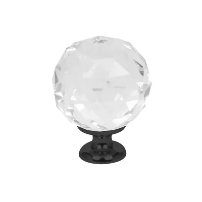 Image de Domino Elegante Crystal Palace Bouton de meuble 30mm en noir & blanc |Boutons en cristal, Design en verre robuste |Boutons de meuble | Style glamour | Parfait pour les armoires et les commodes