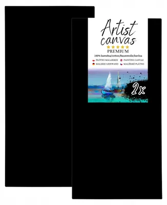 Obrázek produktu pro MPINK Malířské plátno 60x120 cm černé bavlněné sada 2 ks