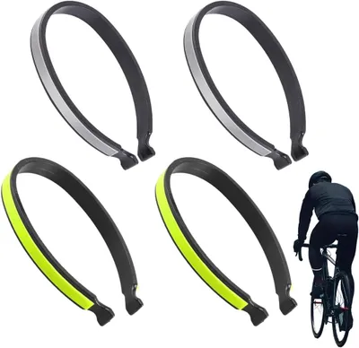 Produktbild von 4 reflektierende Hosenclips und 4 reflektierende Bänder, reflektierende Sicherheitsbänder zum Schutz der Fahrradhose