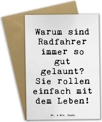 Produktbild von Mr. & Mrs. Panda babykarte Spruch Radsport Glück - Weiß - Geschenk, Sportler, Geschenkideen, einladungskarten, weihnachtskarten, Sportarten, Grußkarte, Lebensfreude