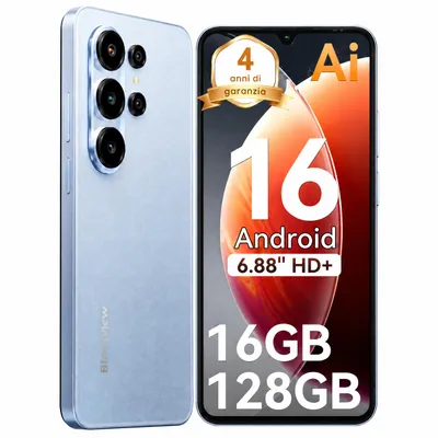 Immagine prodotto di Smartphone Blackview Wave 10C senza contratto, Android 16, 6,88", 120 Hz, 1080p, doppia SIM, Face ID, 5000 mAh, Gemini AI, DokeOS 5.0, 1080p, 4G