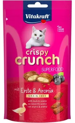 Produktbild von Vitakraft Crispy Crunch, Snacks, Katze, Huhn, Ente, 60 g, Zuckerfrei