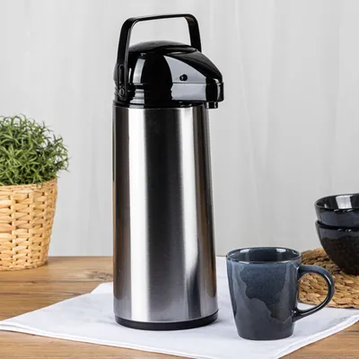 Produktbild von Edelstahl Airport Pumpkanne Thermoskanne Fassungsvermögen 1,9 Liter
