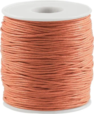 90 Meter / 1 Spule gewachste Baumwollschnur, 1mm apricot