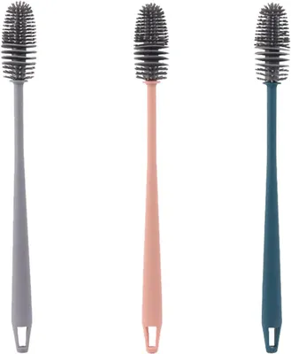 Obrázok produktu pre Silikónová čistiaca kefa na fľaše, 32 cm, 3 kusy, vhodná na čistenie fliaš a karafi