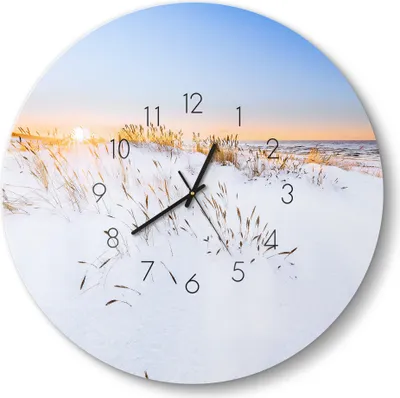 Produktbild von DEQORI Glasuhr Ø50 cm Zahlen 'Schneelichter' Wanduhr Glas Uhr Design leise Küchenuhr