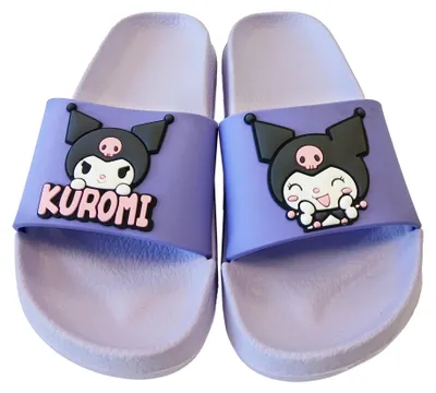 Produktbild von Hello Kitty Kuromi 3D Badelatschen für Mädchen - Kinder Badeschlappen Schlappen Badesandalen rutschfest Lila 29-30
