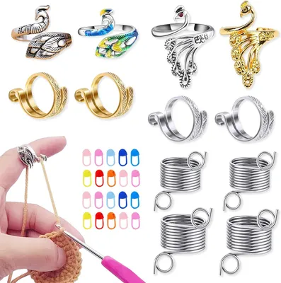 Produktbild von Verstellbare Metall-Haakringe, 12 Stück, für Garnspannung, Strickringe für kreative Projekte