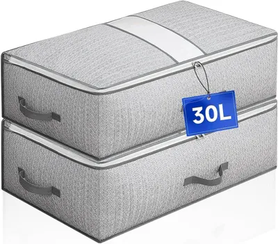 Produktbild von Aufbewahrungstaschen unter dem Bett, 2 Stück, Faltbare Stoffaufbewahrungsboxen, Schutz vor Feuchtigkeit und
