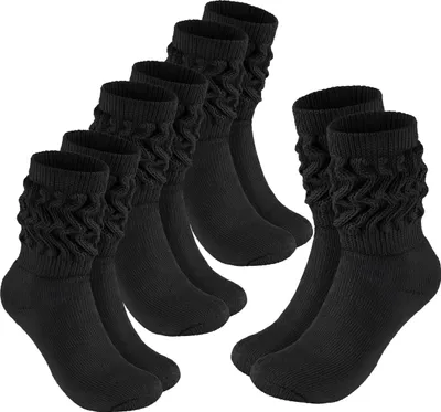 Obrázek produktu pro BRUBAKER Slouch ponožky - dámské ponožky pro fitness, jógu a cvičení - sportovní ponožky pro ženy, černé, velikost 35-38, 4 páry
