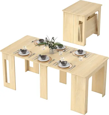 Obrázok produktu pre Rozťahovací jedálenský stôl - Sklopný stôl - Kuchynský stôl - Stôl do jedálne - Moderný jedálenský stôl