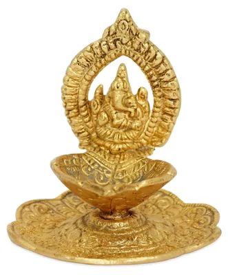 Productafbeelding van Messing Ganesha Diya voor Pooja en feestelijke decoratie