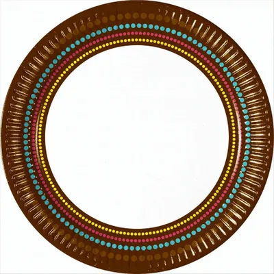 Immagine prodotto di Piatto di carta marrone a pois ondulati grande 23 cm
