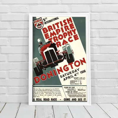 Produktbild von Poster - Canvas - Leinwand - 42 cm x 59,4 cm - Grand Prix Rennen British Empire Trophy Rennen